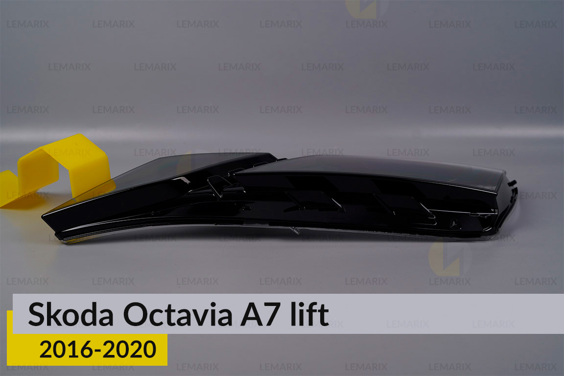 Скло фари Skoda Octavia A7 (2016-2020) полоска рест ліве