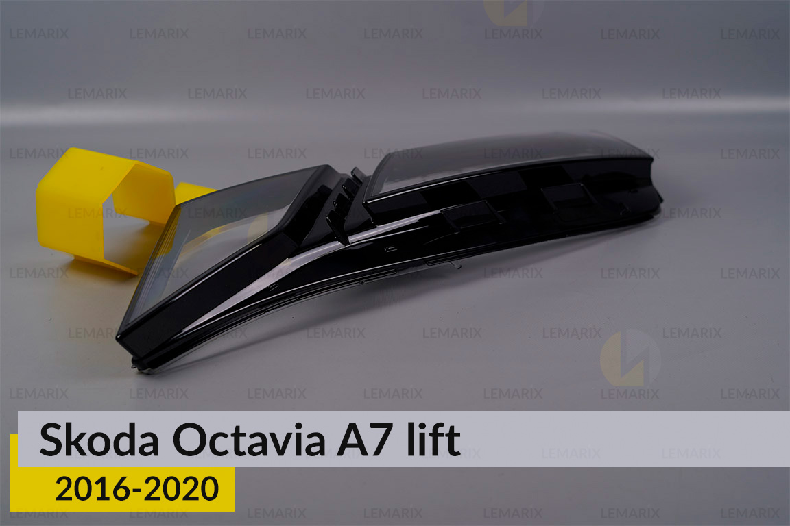Скло фари Skoda Octavia A7 (2016-2020) полоска рест ліве