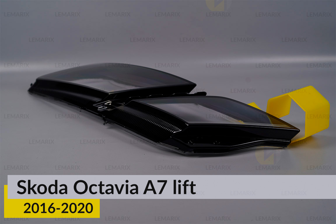 Скло фари Skoda Octavia A7 (2016-2020) полоска рест ліве