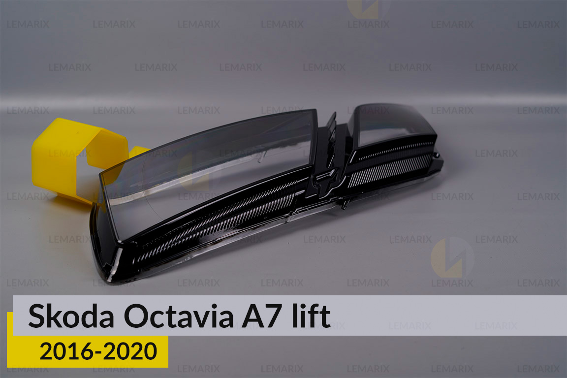 Скло фари Skoda Octavia A7 (2016-2020) полоска рест ліве