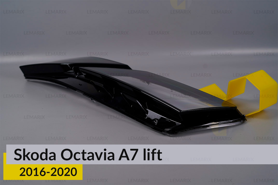 Скло фари Skoda Octavia A7 (2016-2020) полоска рест ліве