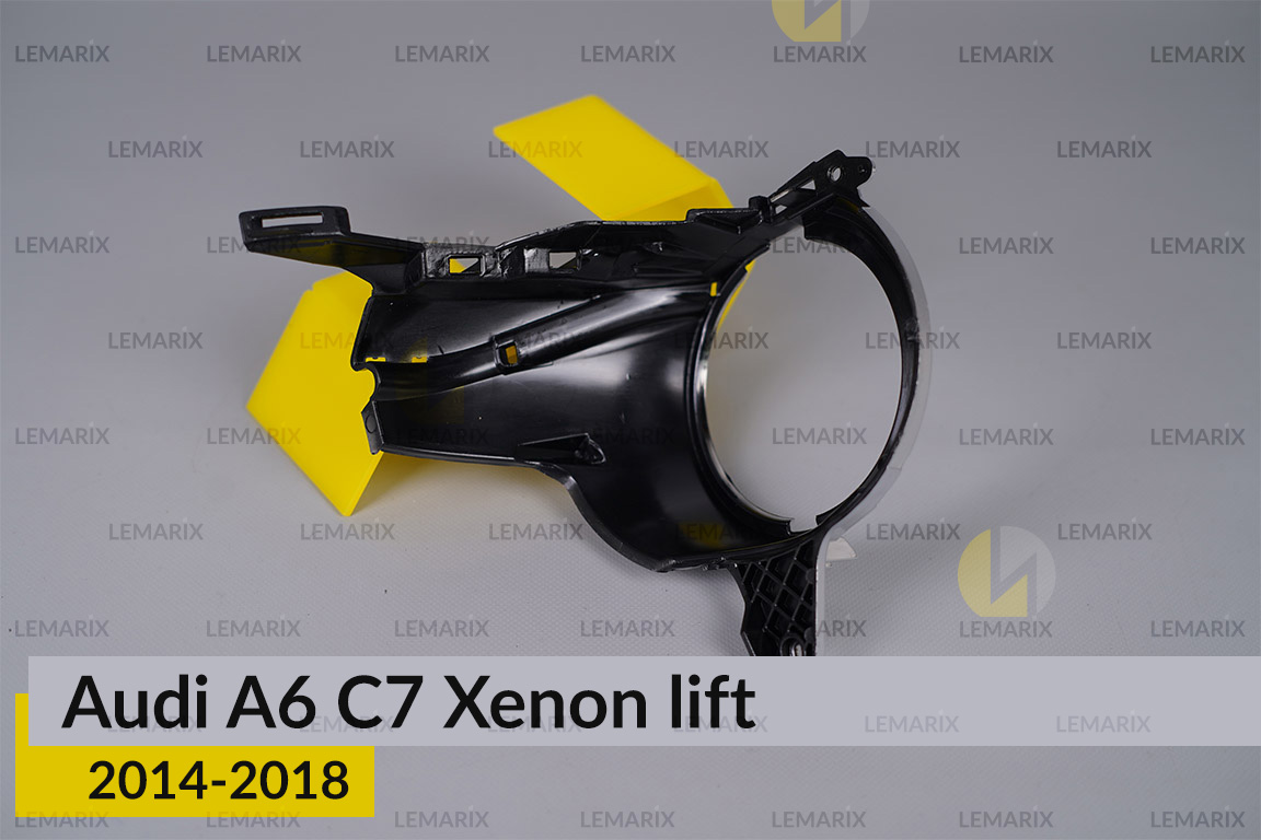 Хромована маска лінзи Audi A6 C7 Xenon (2014-2018) рест ліва
