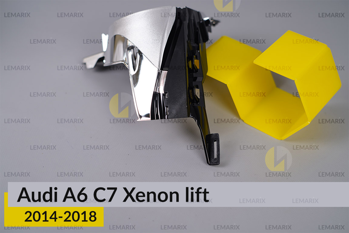 Хромована маска лінзи Audi A6 C7 Xenon (2014-2018) рест ліва