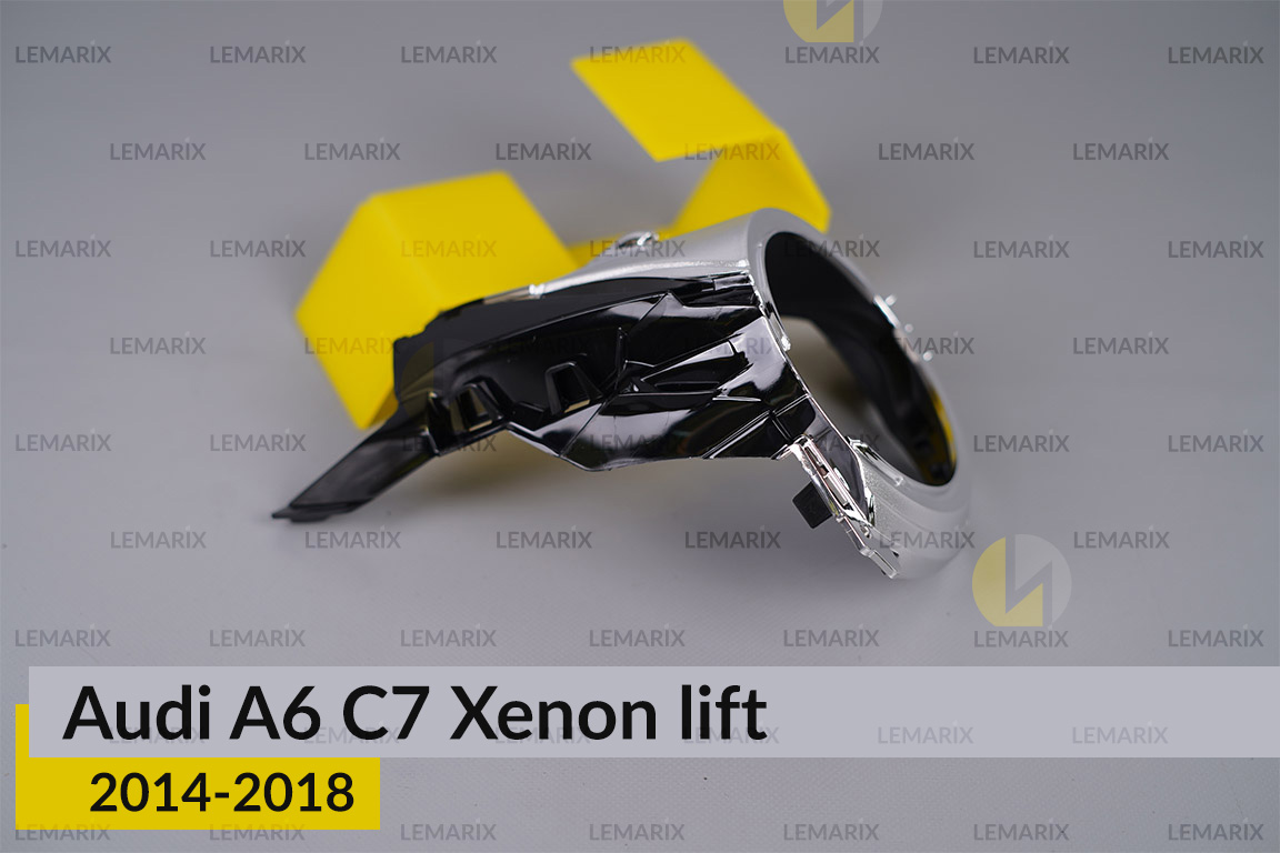 Хромована маска лінзи Audi A6 C7 Xenon (2014-2018) рест ліва