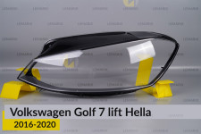 Скло фари VW Volkswagen Golf 7 Hella (2016-2020) рест ліве