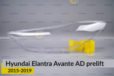 Скло фари Hyundai Elantra Avante AD (2015-2019) дорест ліве