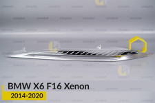 Хромована декоративна маска верхня BMW X6 F16 Xenon (2014-2020) ліва