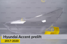 Скло фари Hyundai Accent (2017-2020) дорест ліве