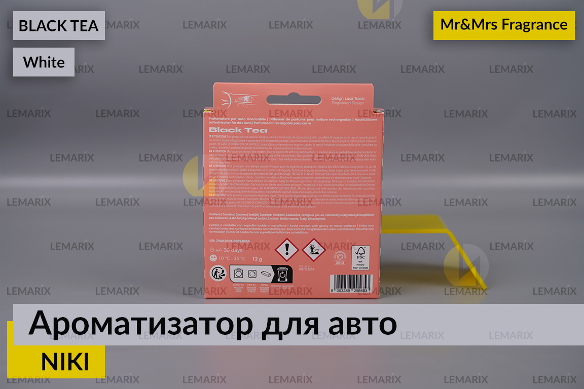 Ароматизатор для авто NIKI білий ЧОРНИЙ ЧАЙ/IRIDE BLACK TEA 2022 – Mr&Mrs Fragrance
