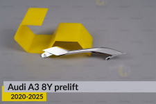 Хромированная декоративная маска нижняя Audi A3 8Y (2020-2025) дорест правая