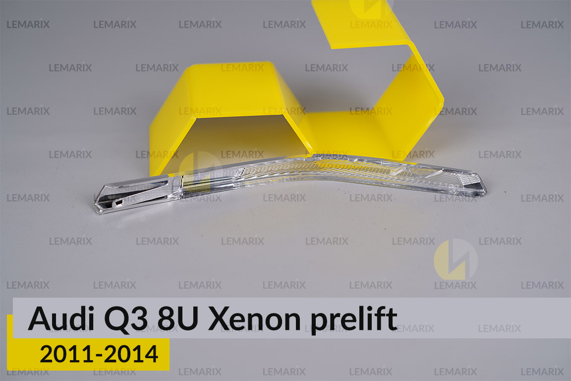 Хромована декоративна маска світлорозсіювач поворотника Audi Q3 8U Xenon (2011-2014) дорест права