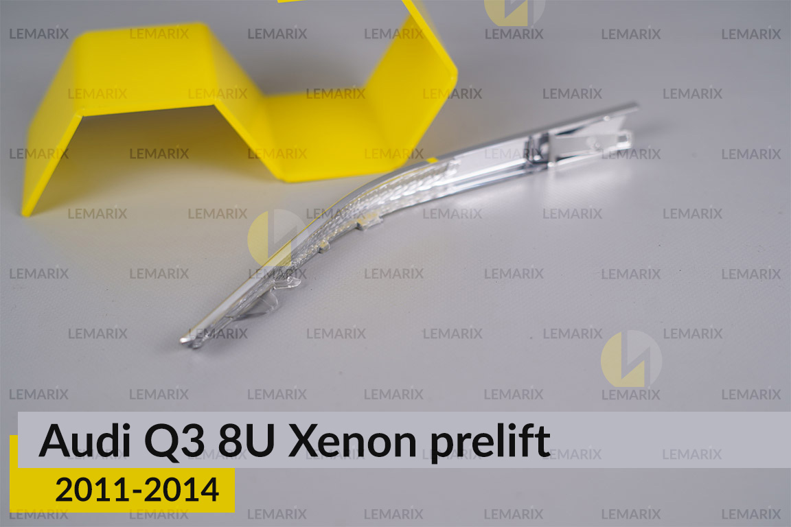 Хромована декоративна маска світлорозсіювач поворотника Audi Q3 8U Xenon (2011-2014) дорест права