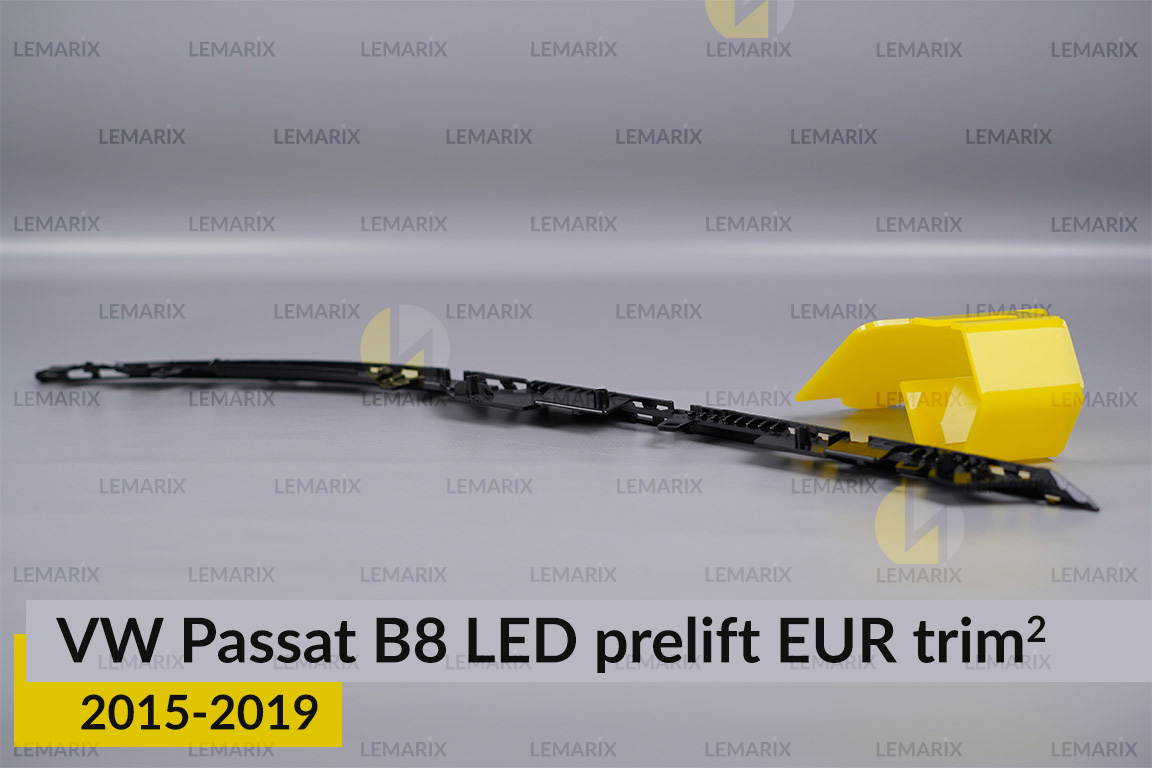 Хромована накладка на фари VW Volkswagen Passat B8 LED EUR (2015-2019) дорест на 2 деталі ліва
