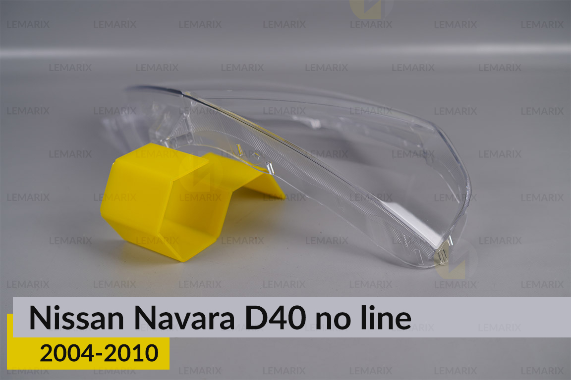 Скло фари Nissan Navara D40 (2004-2010) без полоски ліве