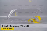 Скло фари Ford Mustang Mk5 (2010-2013) рест праве