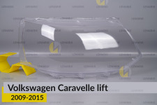 Скло фари VW Volkswagen Caravelle (2009-2015) рест праве