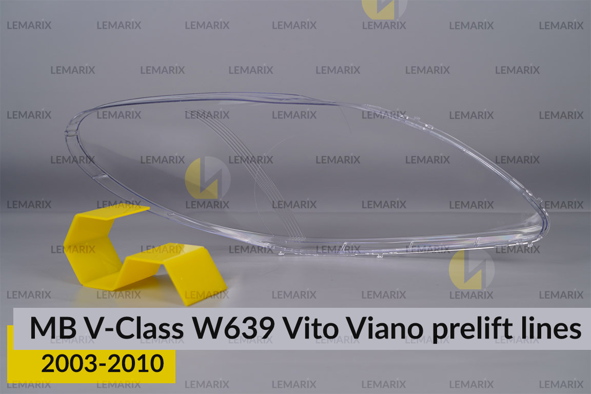 Скло фари Mercedes-Benz V-Class W639 Vito Viano (2003-2010) полоски дорест ліве