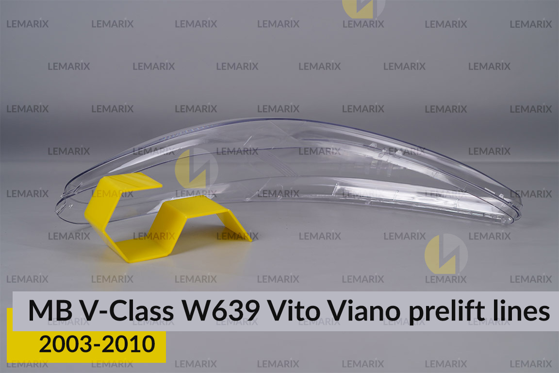 Скло фари Mercedes-Benz V-Class W639 Vito Viano (2003-2010) полоски дорест ліве
