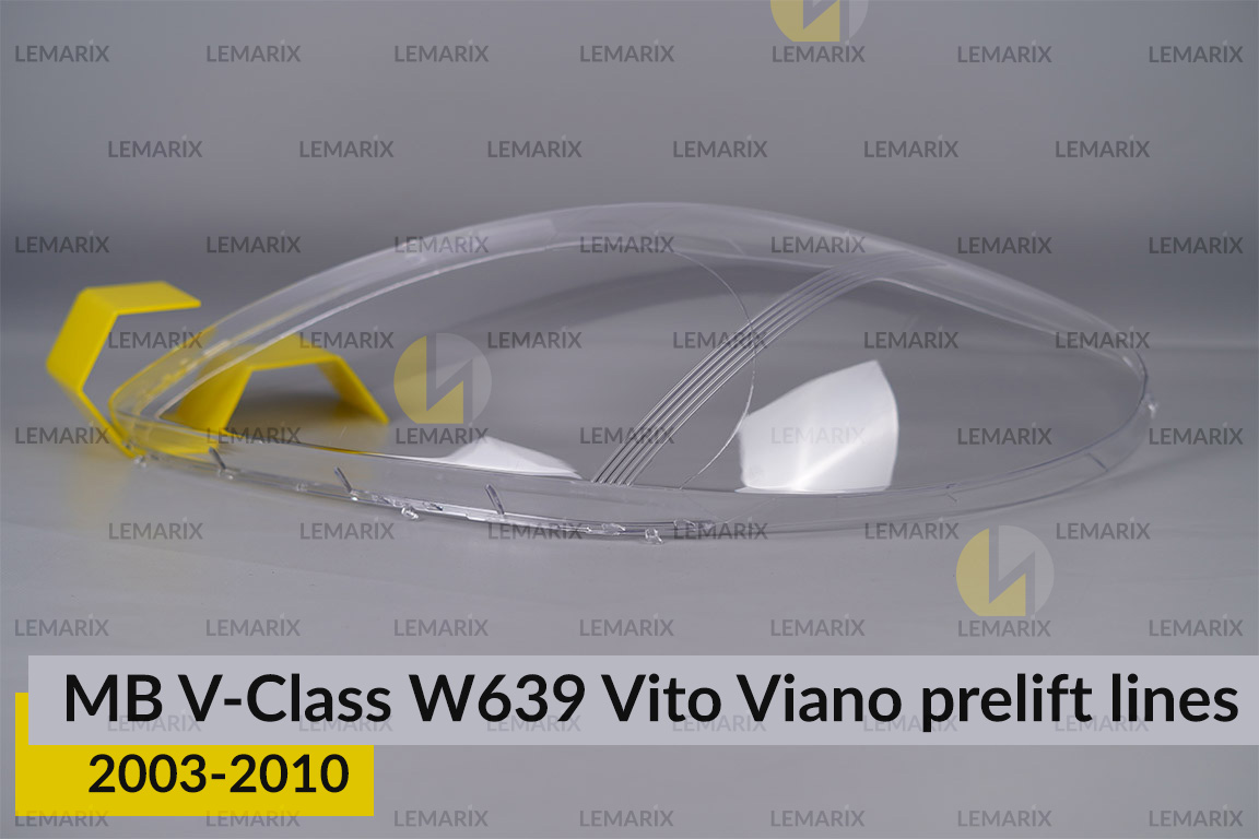 Скло фари Mercedes-Benz V-Class W639 Vito Viano (2003-2010) полоски дорест ліве