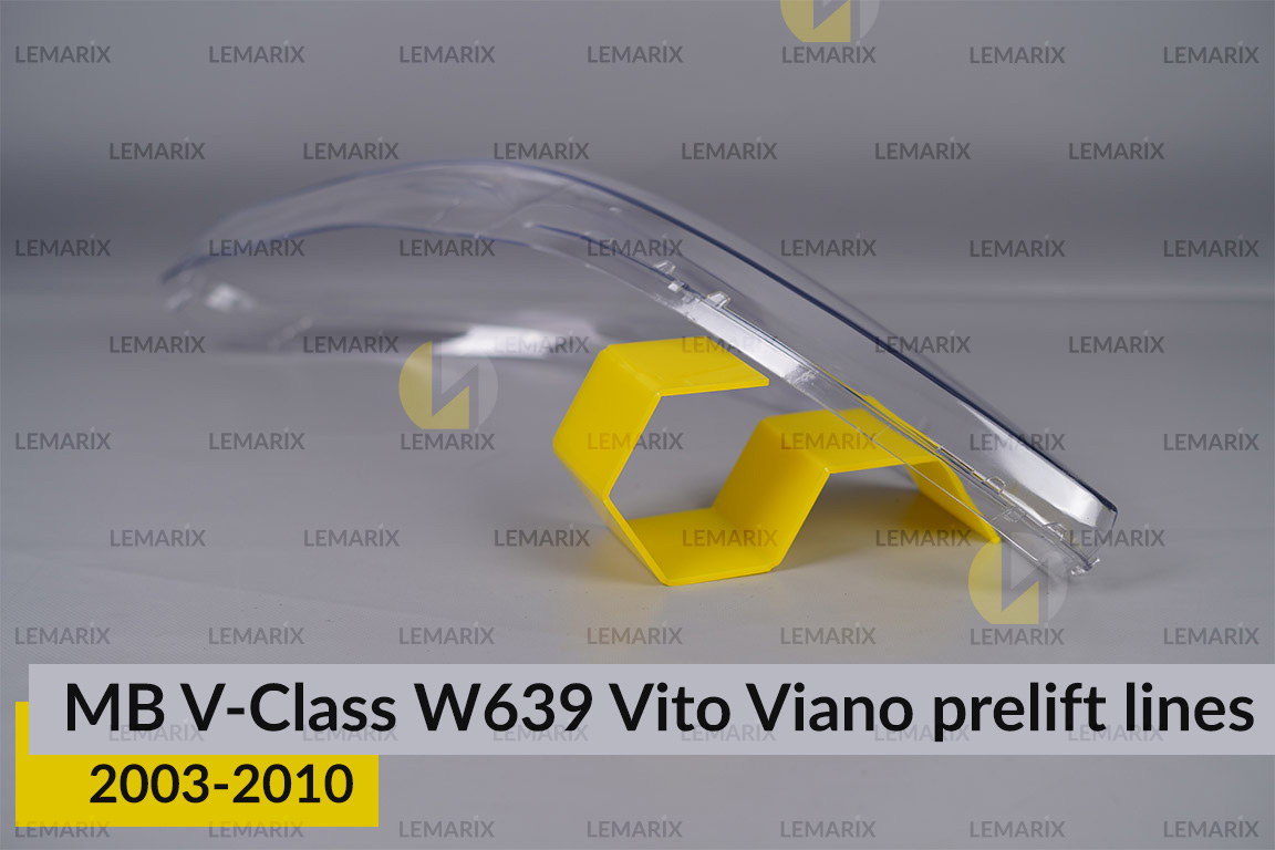 Скло фари Mercedes-Benz V-Class W639 Vito Viano (2003-2010) полоски дорест ліве