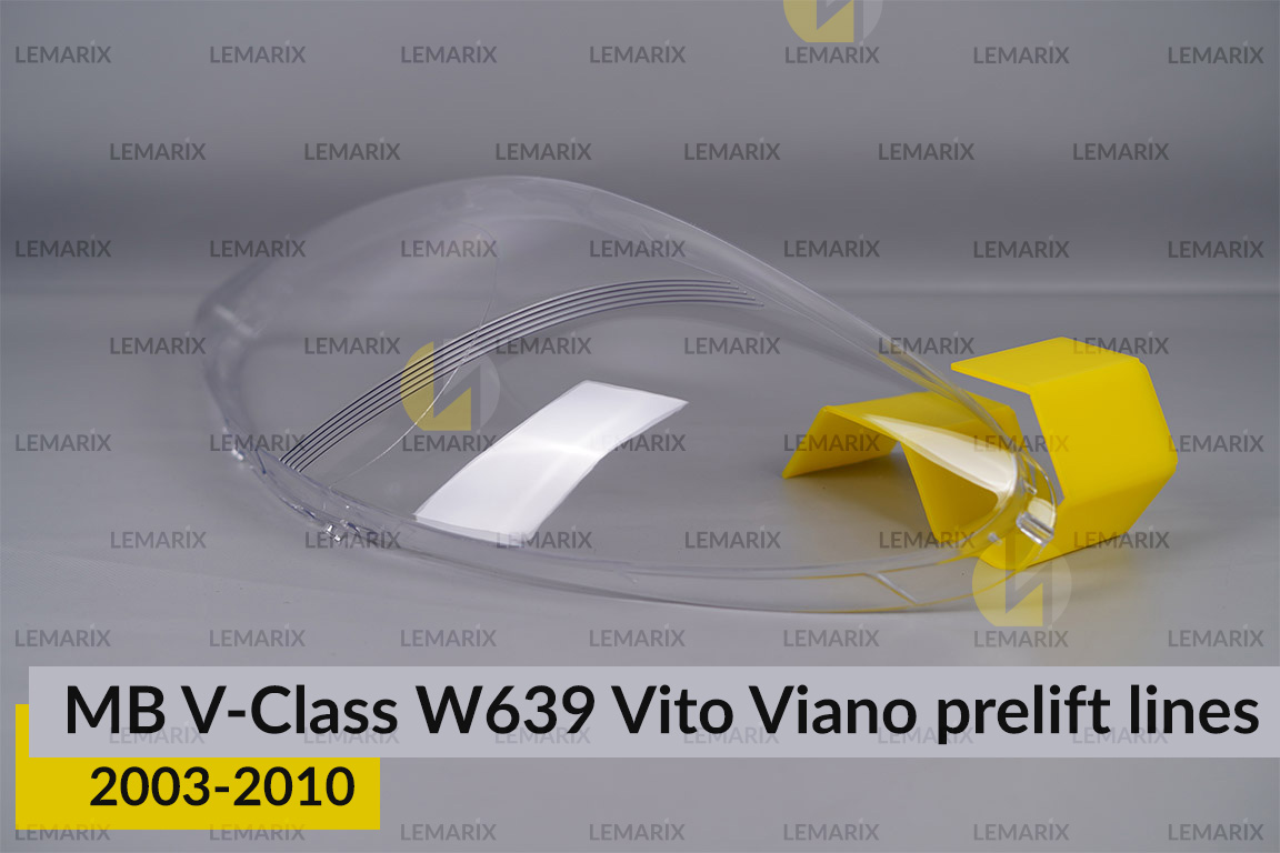 Скло фари Mercedes-Benz V-Class W639 Vito Viano (2003-2010) полоски дорест ліве