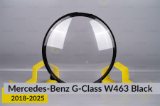 Скло фари Mercedes-Benz G-Class W463 Black (2018-2025) праве