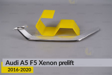 Хромована декоративна маска середня Audi A5 F5 Xenon (2016-2020) дорест ліва