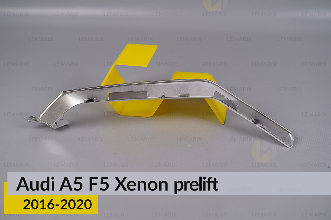 Хромована декоративна маска середня Audi A5 F5 Xenon (2016-2020) дорест ліва