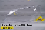 Скло фари Hyundai Elantra XD China (2011-2016) ліве