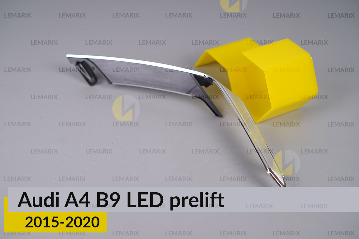 Хромована декоративна маска бокова Audi A4 B9 LED (2015-2020) дорест права