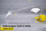 Скло фари VW Volkswagen Golf 6 Hella (2008-2013) ліве