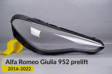Стекло фары Alfa Romeo Giulia 952 (2016-2023) дорест правое