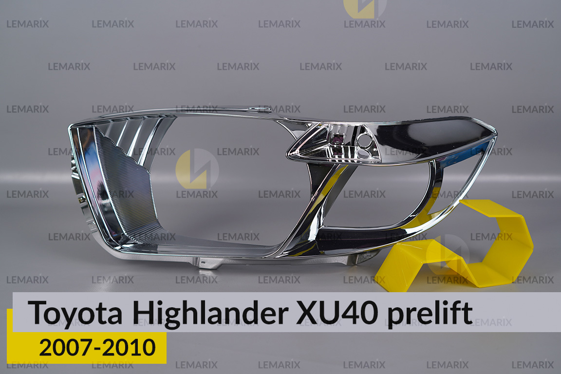 Хромована декоративна маска Toyota Highlander XU40 (2007-2010) дорест ліва