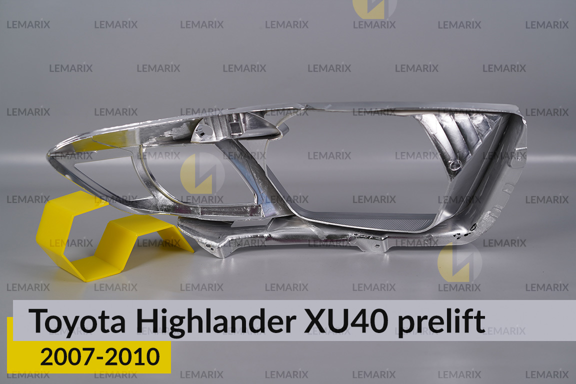 Хромована декоративна маска Toyota Highlander XU40 (2007-2010) дорест ліва