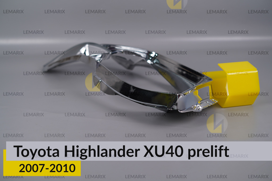 Хромована декоративна маска Toyota Highlander XU40 (2007-2010) дорест ліва
