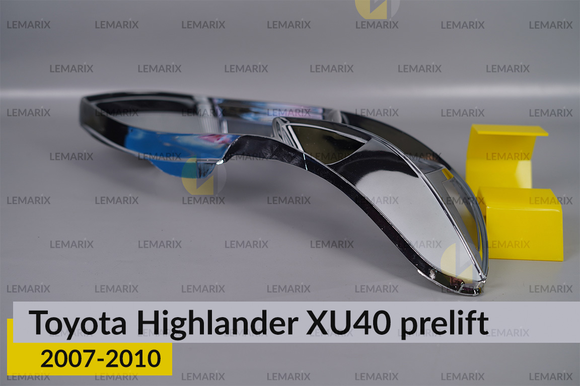 Хромована декоративна маска Toyota Highlander XU40 (2007-2010) дорест ліва