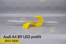 Хромована декоративна маска верхня Audi A4 B9 LED (2015-2020) дорест ліва