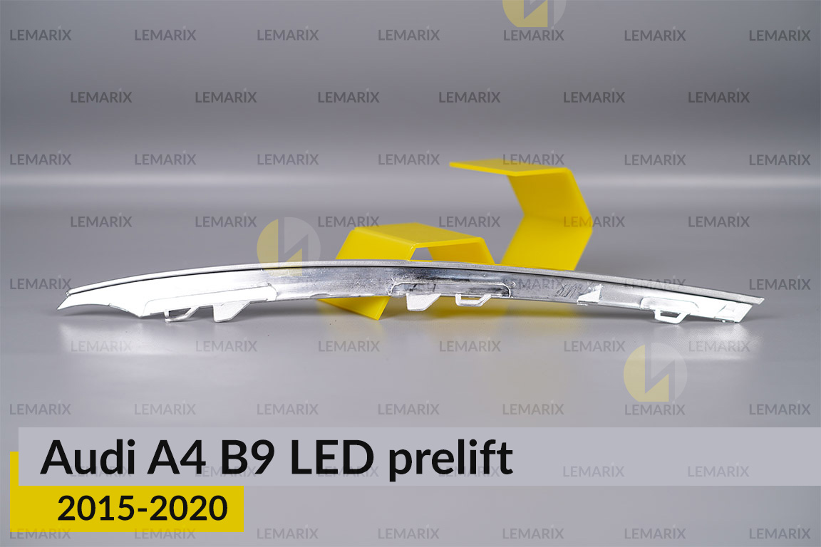 Хромована декоративна маска верхня Audi A4 B9 LED (2015-2020) дорест ліва