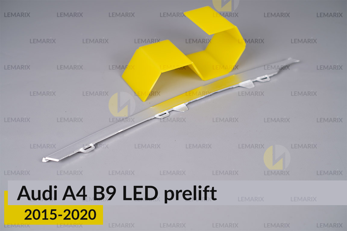 Хромована декоративна маска верхня Audi A4 B9 LED (2015-2020) дорест ліва