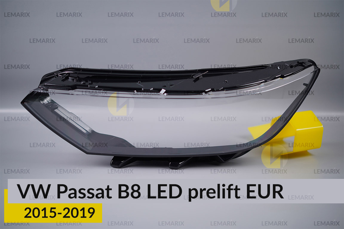 Скло фари VW Volkswagen Passat B8 LED EUR (2015-2019) дорест ліве