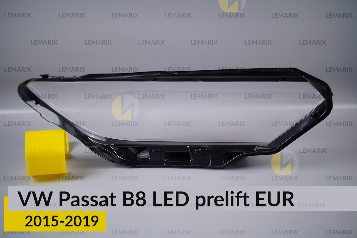 Скло фари VW Volkswagen Passat B8 LED EUR (2015-2019) дорест ліве