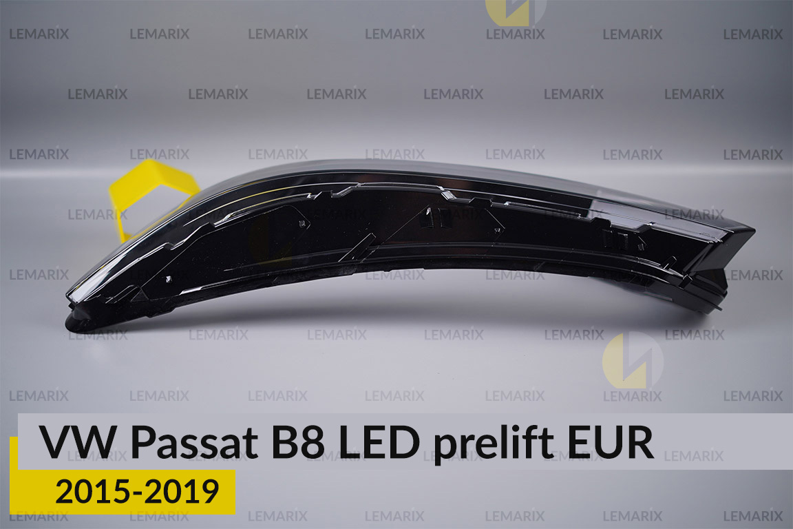 Скло фари VW Volkswagen Passat B8 LED EUR (2015-2019) дорест ліве