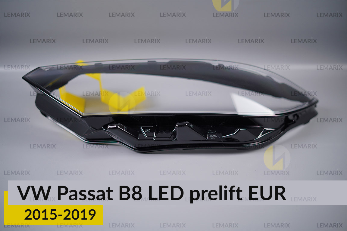 Скло фари VW Volkswagen Passat B8 LED EUR (2015-2019) дорест ліве