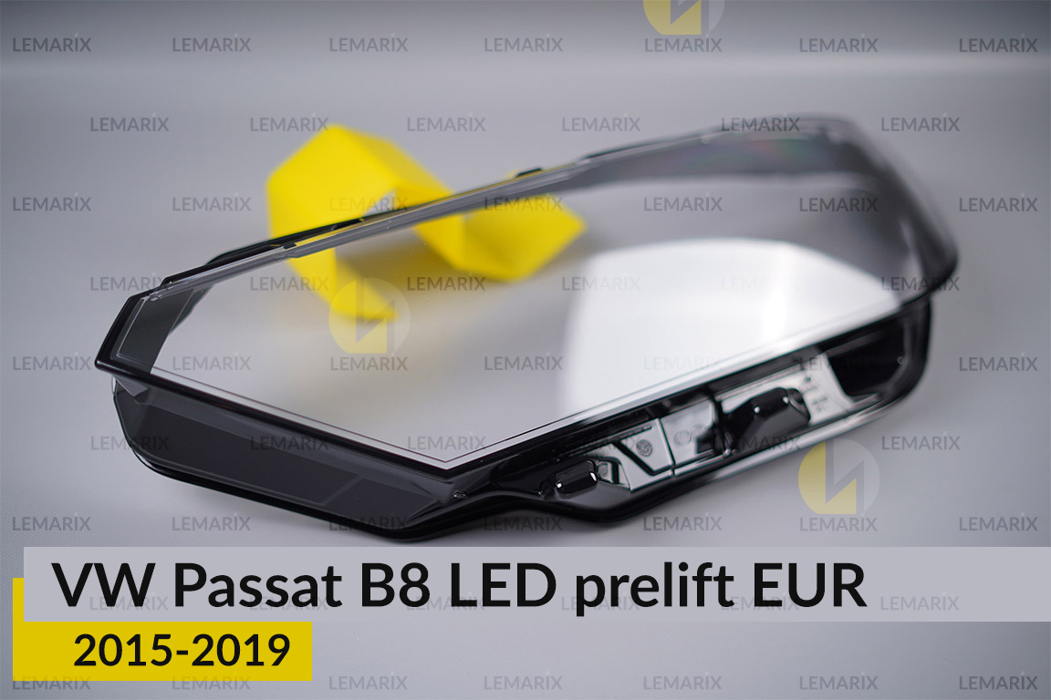Скло фари VW Volkswagen Passat B8 LED EUR (2015-2019) дорест ліве