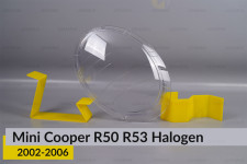 Скло фари Mini Cooper R50 R53 Halogen (2002-2006) праве