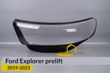 Скло фари Ford Explorer (2019-2025) дорест ліве