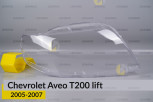 Скло фари Chevrolet Aveo T200 (2005-2007) рест праве