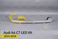Хромована декоративна маска верхня Audi A6 C7 LED (2014-2018) рест права