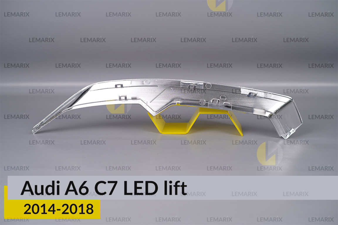 Хромована декоративна маска верхня Audi A6 C7 LED (2014-2018) рест права