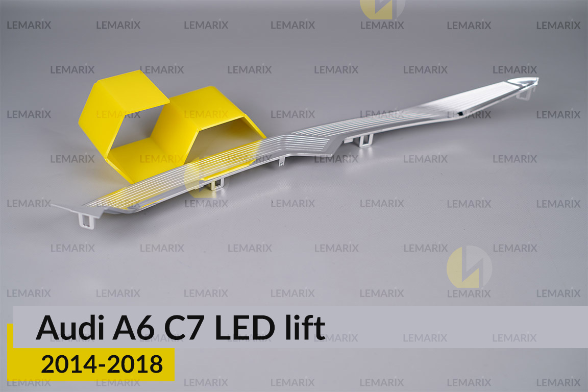 Хромована декоративна маска верхня Audi A6 C7 LED (2014-2018) рест права